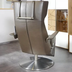 Relaxsessel Orea Leder Braun Gestell Silber