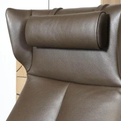 Relaxsessel Orea Leder Braun Gestell Silber