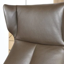 Relaxsessel Orea Leder Braun Gestell Silber