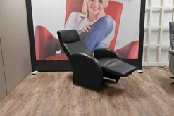 Relaxsessel Primo Leder Polo Schwarz mit Verstellfunktion