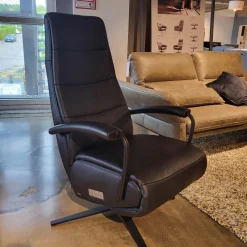 Relaxsessel Rafael Leder Nero PG L30 Medium Schwarz Kreuzfuß Schwarz Relaxfunktion Motorisch