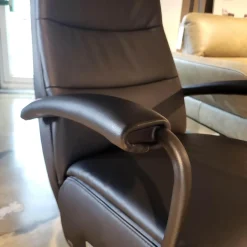 Relaxsessel Rafael Leder Nero PG L30 Medium Schwarz Kreuzfuß Schwarz Relaxfunktion Motorisch