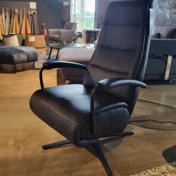 Relaxsessel Rafael Leder Nero PG L30 Medium Schwarz Kreuzfuß Schwarz Relaxfunktion Motorisch