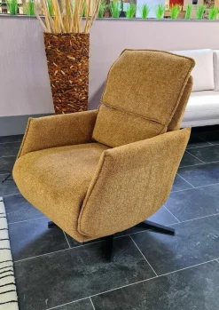 Relaxsessel S700-16 Stoff 0740/05 Orange Fuß Metall Schwarz mit motorischer Verstellung