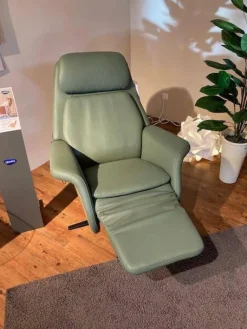 Relaxsessel Sam Leder 94 Paloma Fog 37 Grün mit elektrischer Relaxfunktion