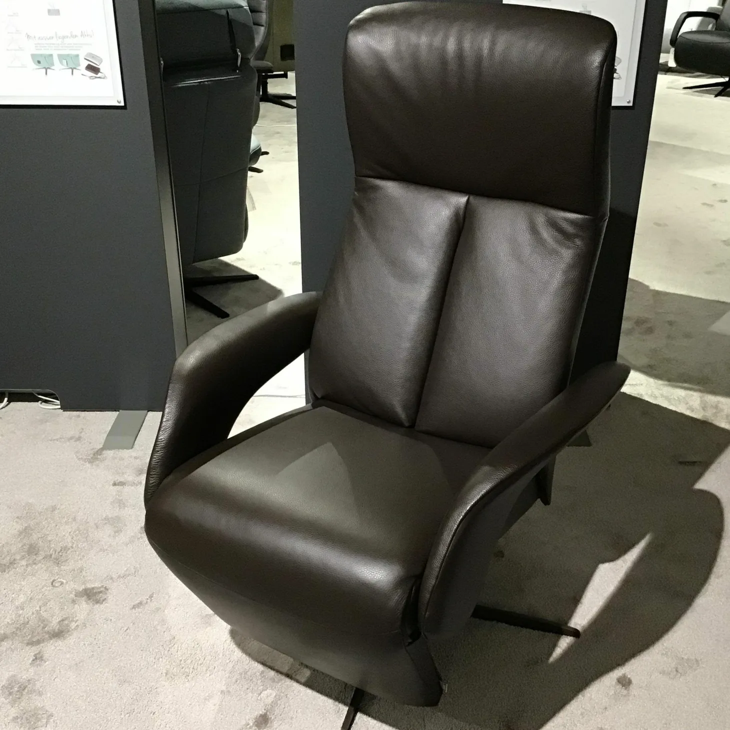 Relaxsessel Symphony 3860 Multi Move Leder Celia Bruno Braun Gestell Bronze