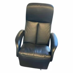 Relaxsessel Symphony Leder Celia Nero 5-Sternfuß Aluminium mit manueller Verstellfunktion