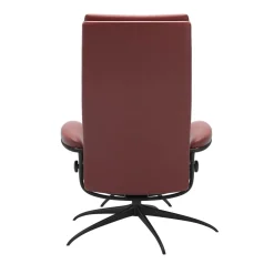 Relaxsessel Tokyo High Back Leder Cori Brick Red Rot Gestell Star Black Matt Inklusive Hocker