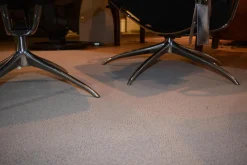 Relaxsessel Tokyo Star M Niedrige Leder Paloma Black Schwarz Mit Hocker Rückenlehne Mit Kopfstütze Standard Base Star Base