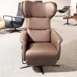 Relaxsessel Vegas Bezug Leder Dea 4040 Darkbrown Braun Sternfuss Schwarz Matt Mit 3 Motorischer Verstellung