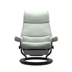 Relaxsessel View M Leder Paloma 73 Breezy Blue Blau Grau Gestell 05 Schwarz Classic Mit Power Leg And Back Funktion