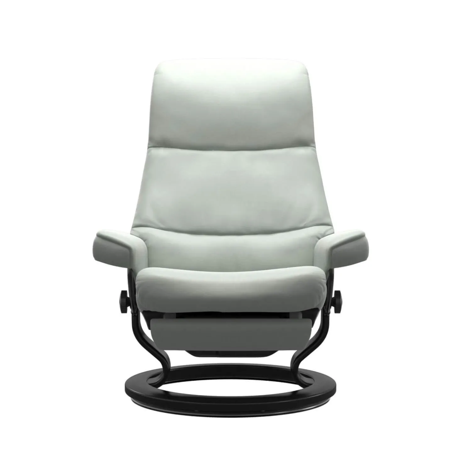 Relaxsessel View M Leder Paloma 73 Breezy Blue Blau Grau Gestell 05 Schwarz Classic Mit Power Leg And Back Funktion