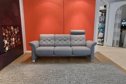 Relaxsofa Metropolitan Stoff Silva Grey Grau mit Kopfstütze