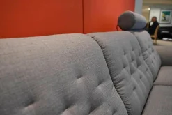 Relaxsofa Metropolitan Stoff Silva Grey Grau mit Kopfstütze