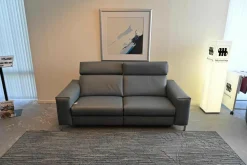 Relaxsofa MR1300 Leder Vivre Grau mit beidseitiger Relaxfunktion