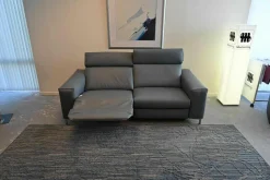 Relaxsofa MR1300 Leder Vivre Grau mit beidseitiger Relaxfunktion