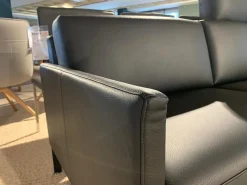 Rolf Benz Sofa Cara Leder 38.110 Schwarz Spange Stahl Schwarz
