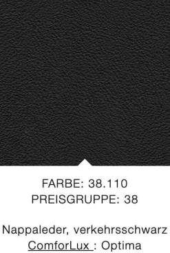 Rolf Benz Sofa Cara Leder 38.110 Schwarz Spange Stahl Schwarz