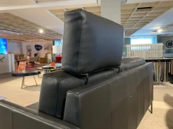 Rolf Benz Sofa Cara Leder 38.110 Schwarz Spange Stahl Schwarz