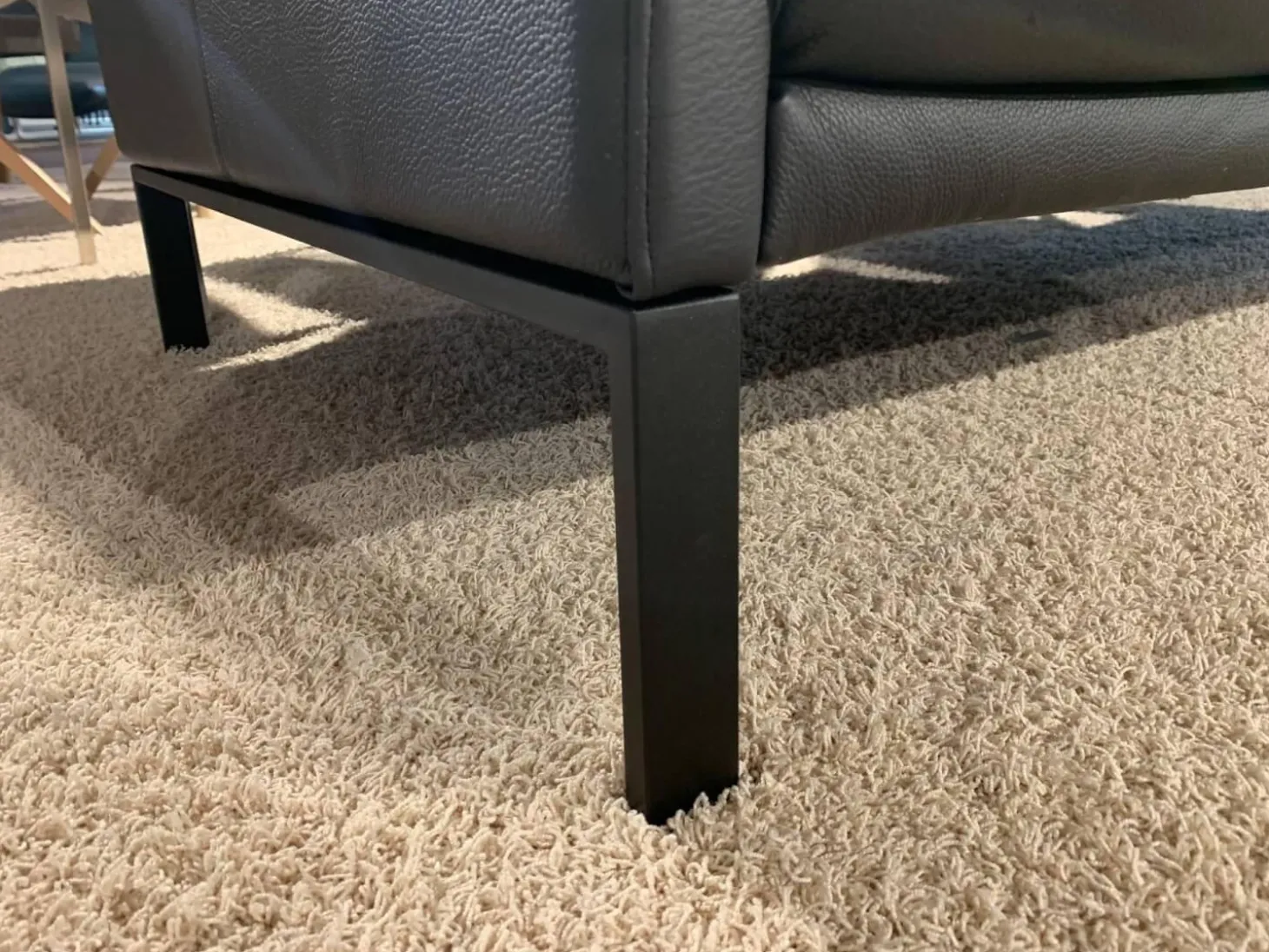 Rolf Benz Sofa Cara Leder 38.110 Schwarz Spange Stahl Schwarz