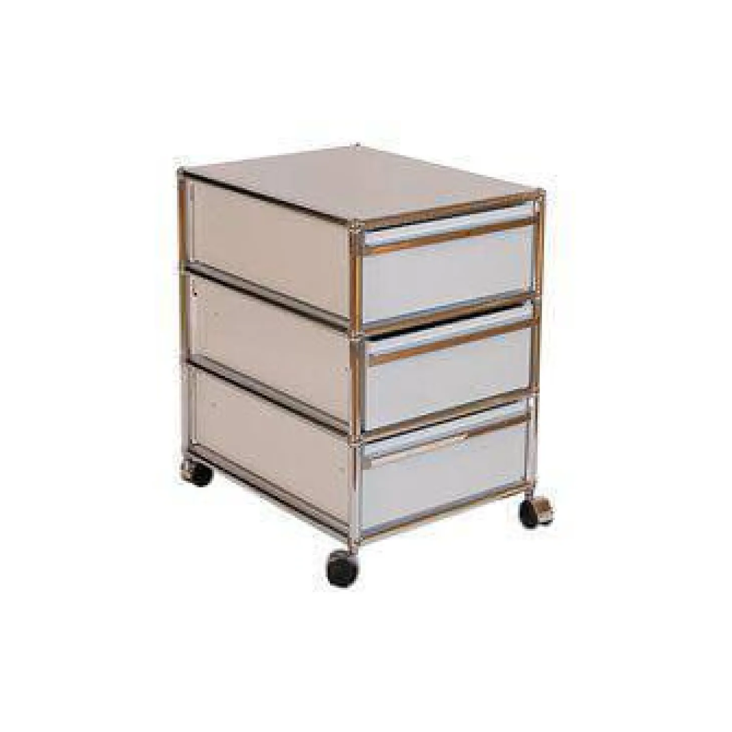 Rollcontainer Metall Lichtgrau Pulverbeschichtet Grau Weiß Lenkrollen Mit Weicher Lauffläche