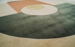 Runder Teppich Eternal Orb 250x250 Beige Grün Orange