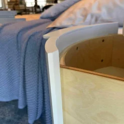 Rundkommode Conga in Lack Elfenbein mit 1 Schubkasten und 1 Offenem Fach