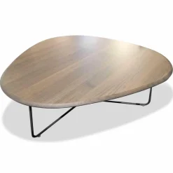 Salontisch Tripod Massivholz Eiche Pinegrey Gestell Grau Lackiert