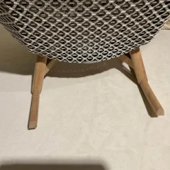 Schaukelstuhl Mbrace Stoff A 264 Cool Sage Grau Gestell Aluminium Füße Massivholz Teak Inklusive Beistelltisch