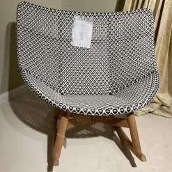 Schaukelstuhl Mbrace Stoff A 264 Cool Sage Grau Gestell Aluminium Füße Massivholz Teak Inklusive Beistelltisch