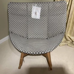 Schaukelstuhl Mbrace Stoff A 264 Cool Sage Grau Gestell Aluminium Füße Massivholz Teak Inklusive Beistelltisch