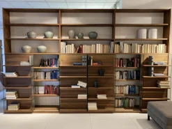 Schieberegal Cubus Holz Naturöl Schiebetür Klarglas