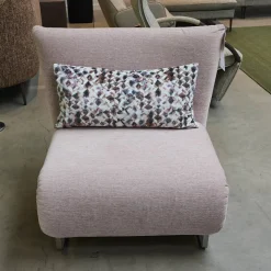 Schlafsessel Josh Stoff Corris Rosa Kufe Edelstahl Geschliffen Ohne Kopfstütze