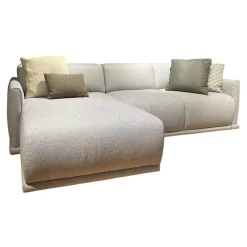 Schlafsofa Bente Stoff 092 Ecrue-Silber Grau mit Verstellfunktion