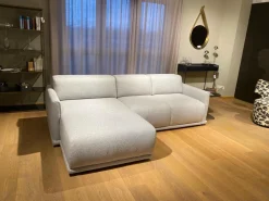 Schlafsofa Bente Stoff 092 Ecrue-Silber Grau mit Verstellfunktion