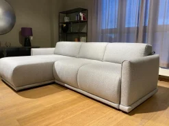 Schlafsofa Bente Stoff 092 Ecrue-Silber Grau mit Verstellfunktion