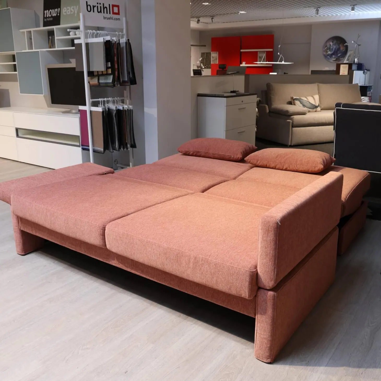 Schlafsofa Cara Deluxe 48416 Stoff 2065 0050 Rot Abziehbar