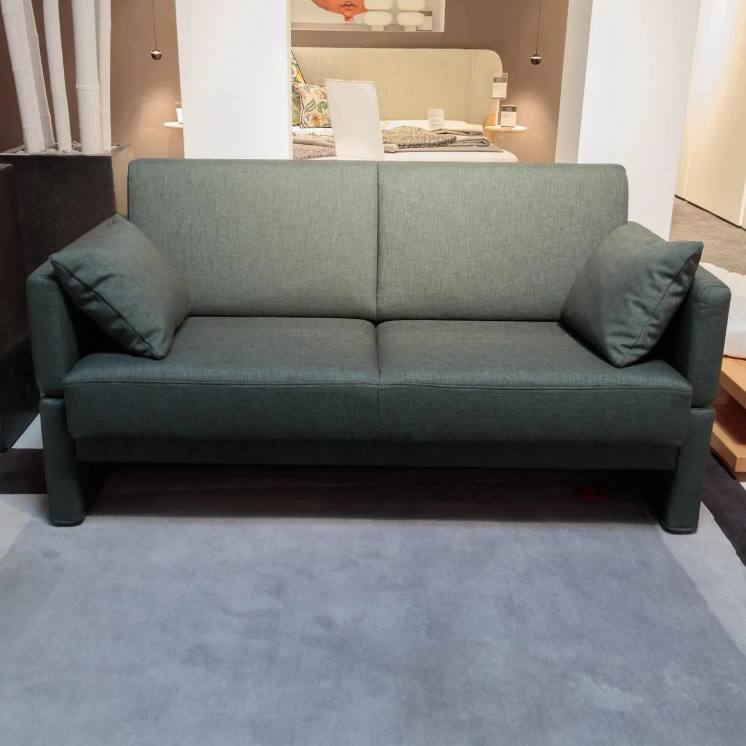 Schlafsofa Cara Stoff 2467 0035 Grau Armlehnen Abziehbar Fest Bezogen