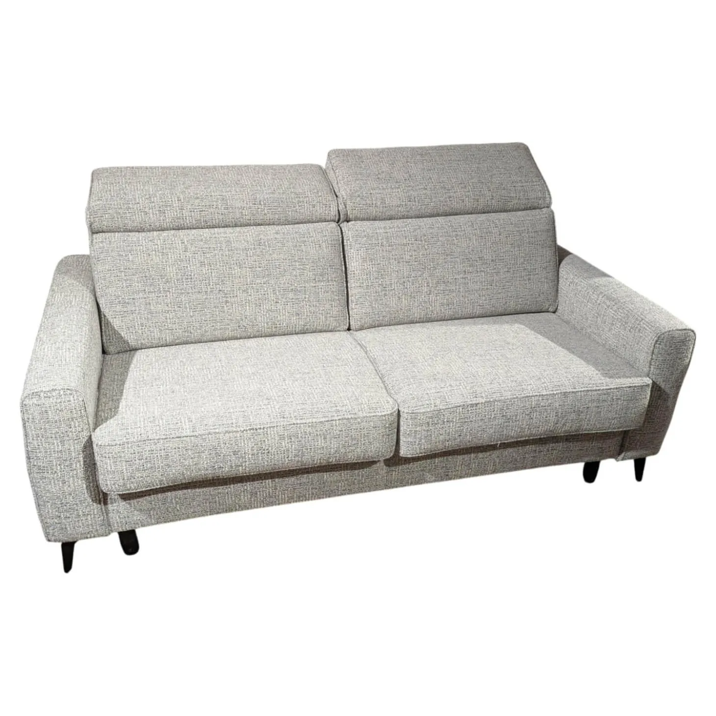 Schlafsofa Enya Stoff 2-7074 Grau Füße Schwarz