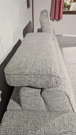 Schlafsofa Enya Stoff 2-7074 Grau Füße Schwarz