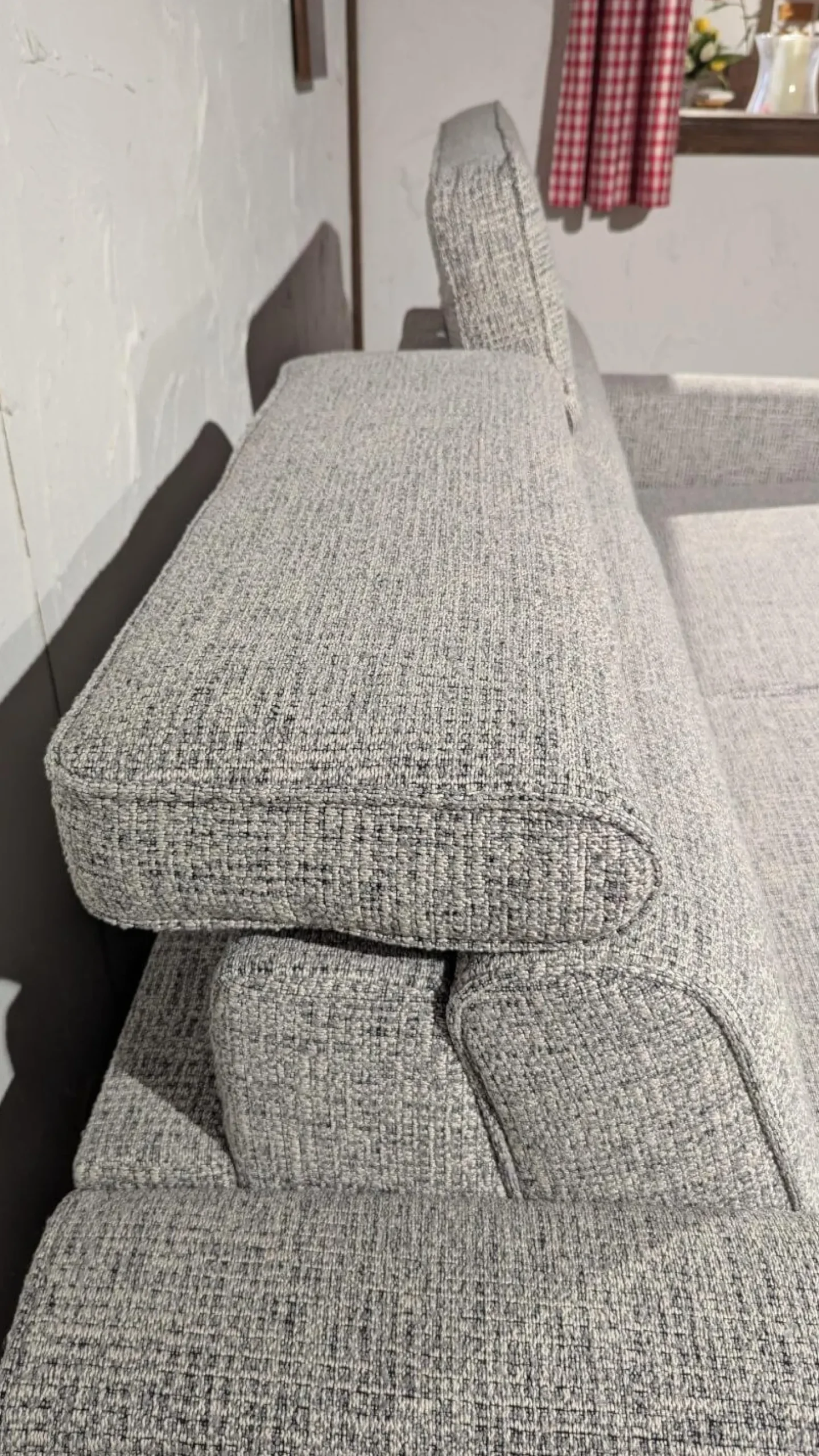 Schlafsofa Enya Stoff 2-7074 Grau Füße Schwarz