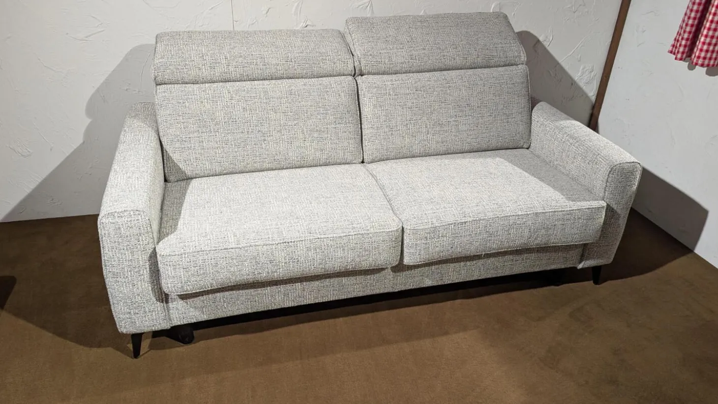 Schlafsofa Enya Stoff 2-7074 Grau Füße Schwarz