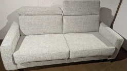 Schlafsofa Enya Stoff 2-7074 Grau Füße Schwarz