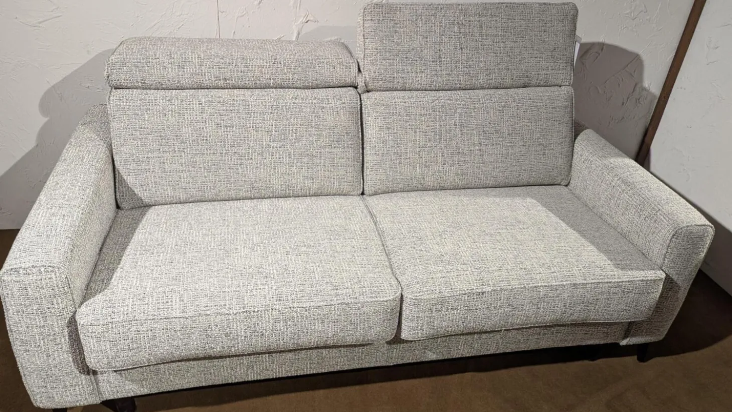 Schlafsofa Enya Stoff 2-7074 Grau Füße Schwarz