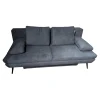 Schlafsofa Kendall Stoff 2-7063 Blau Füße Schwarz