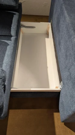 Schlafsofa Kendall Stoff 2-7063 Blau Füße Schwarz