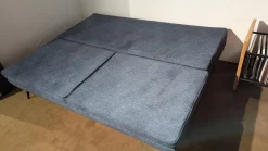 Schlafsofa Kendall Stoff 2-7063 Blau Füße Schwarz