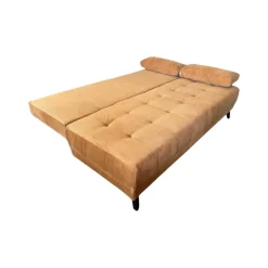 Schlafsofa Liam Stoff Cord Kupfer Braun Rot Füße Metall Schwarz Inklusive Bettkasten Und Kissen