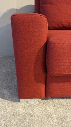 Schlafsofa Louna Stoff 2 6658 Rot Füße Chrom