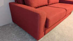 Schlafsofa Louna Stoff 2 6658 Rot Füße Chrom